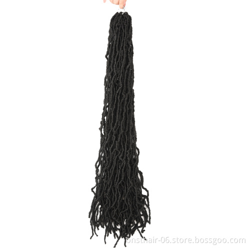MYZYR 18 24 36inch Nu LocsGoddess Faux Locs Curly Ombre Braiding Hair Soft Braids Synthetic Crochet Braid HairExntension